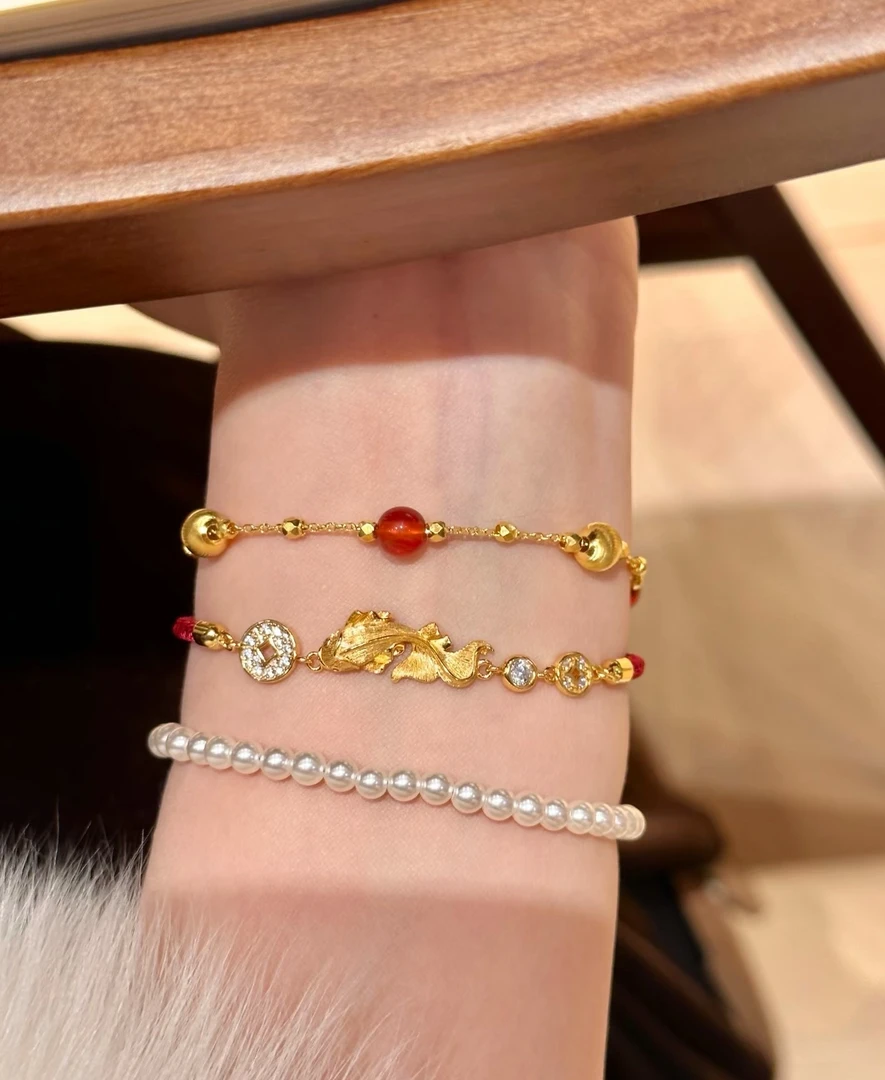 925银手链 复古小众通体纯Y银坨坨百福盘缠手链百搭闺蜜紫色轻奢