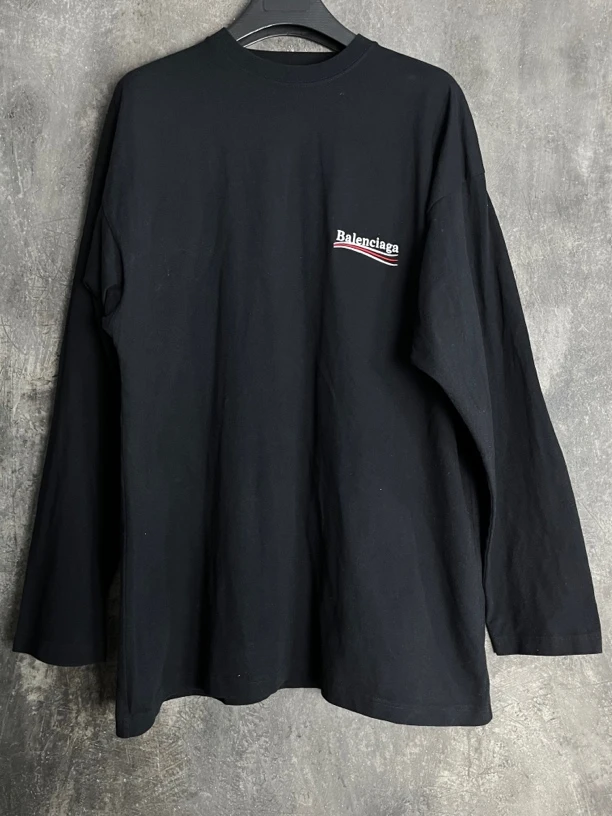 全新未使用 Balenciaga/巴黎世家 3码*1/黑色刺绣可乐长袖/02216