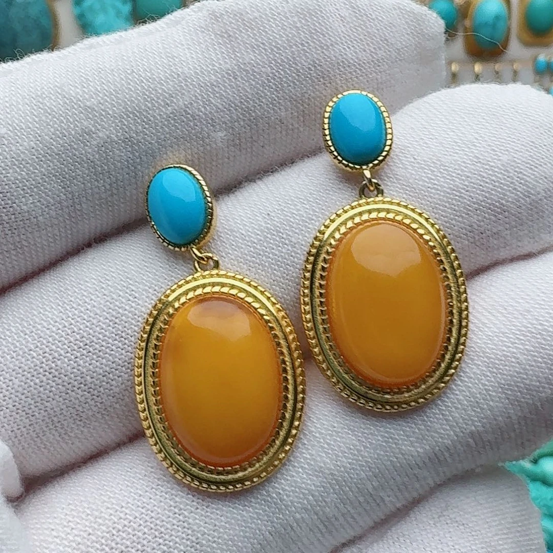 绿松石银S925镶嵌戒指