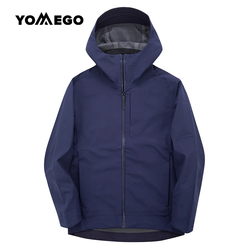 YOMEGO全压胶软壳衣YKK拉链加绒连帽防风夹克外套男款休闲光版