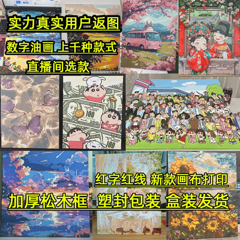 【W201-W400】数字油画40*50cm直播间过款