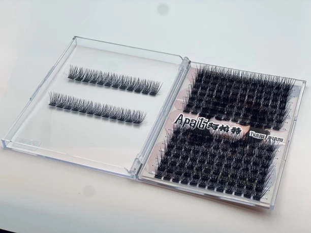 阿帕特假睫毛自然浓密轻盈卷翘单簇分段新手大容量