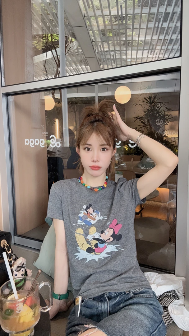 【米奇印花短袖】~夏季休闲减龄T恤女舒适百搭随身型