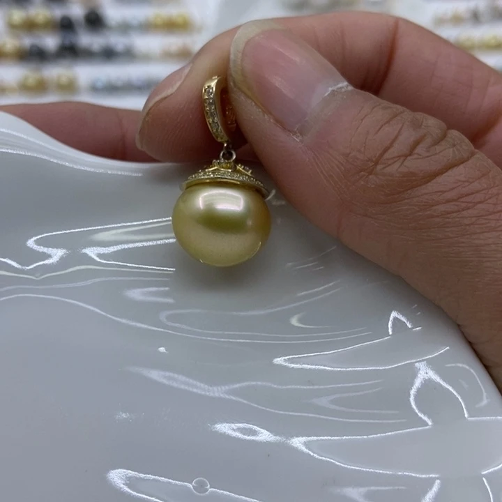 海水珍珠吊坠(不含链)银S925镶嵌