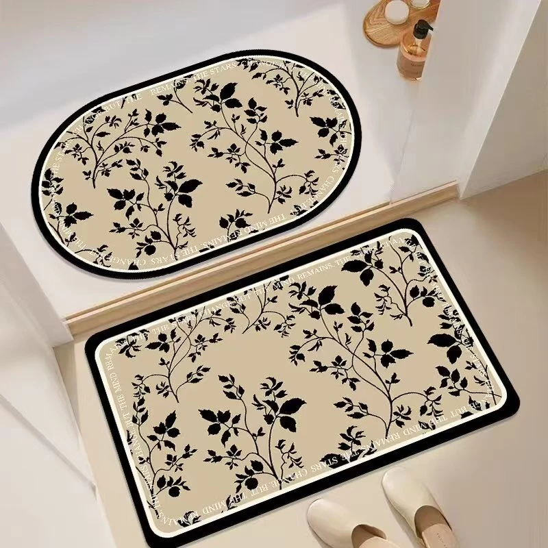 H033【40*60CM】*2张简约硅藻泥地垫浴室吸水防滑耐脏速干脚垫