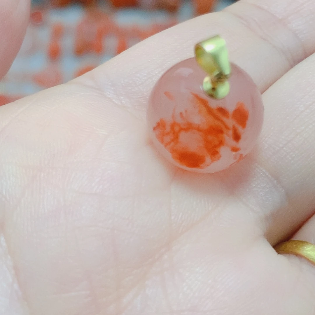 南红玛瑙银S925镶嵌吊坠(不含链)