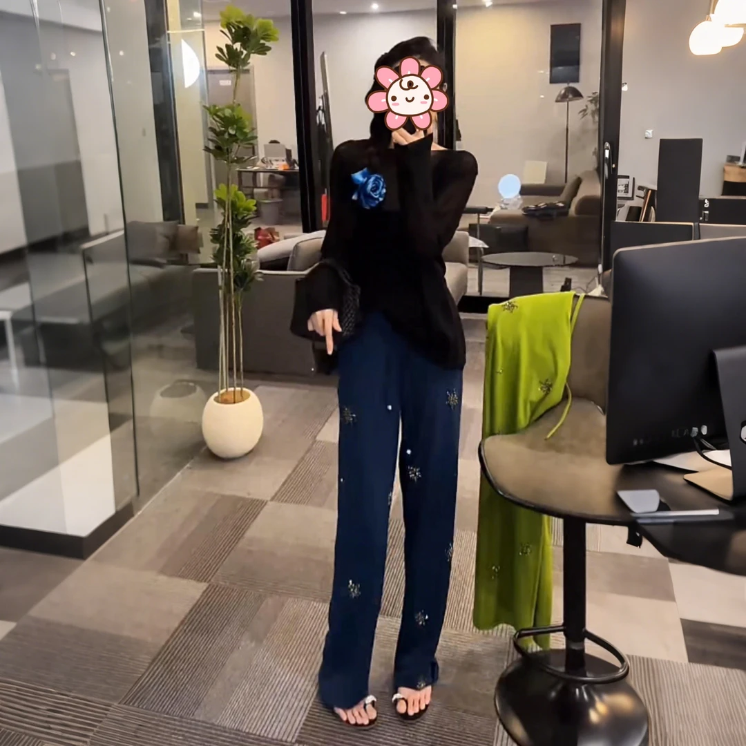 老钱风松弛感休闲套装女2025夏季宽松防晒薄款罩衫上衣垂感阔腿裤