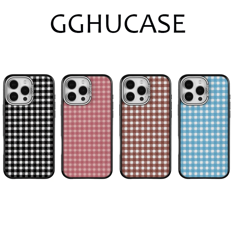 GGHU原创套边亚克力适用苹果iPhone16promax简约15Pro防摔手机壳