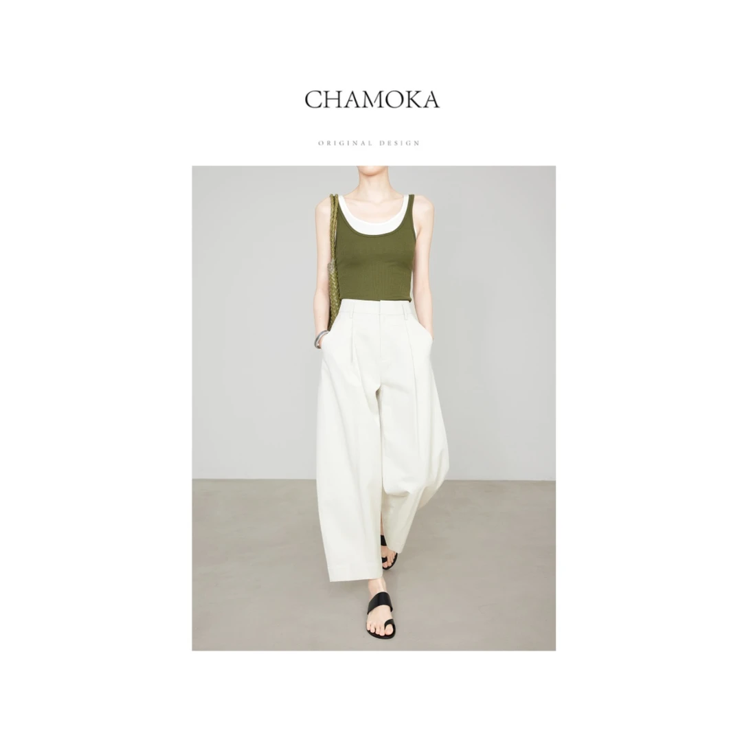 【泡泡裤】夏季简约南法假日风休闲通勤时尚百搭显瘦泡泡裤K7841