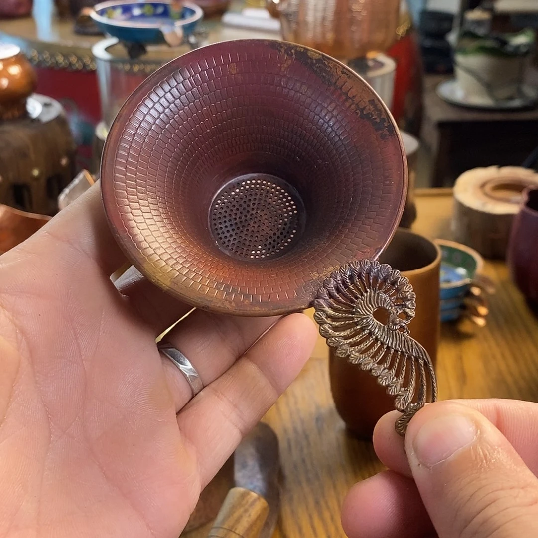 任和堂纯紫铜茶漏28699
