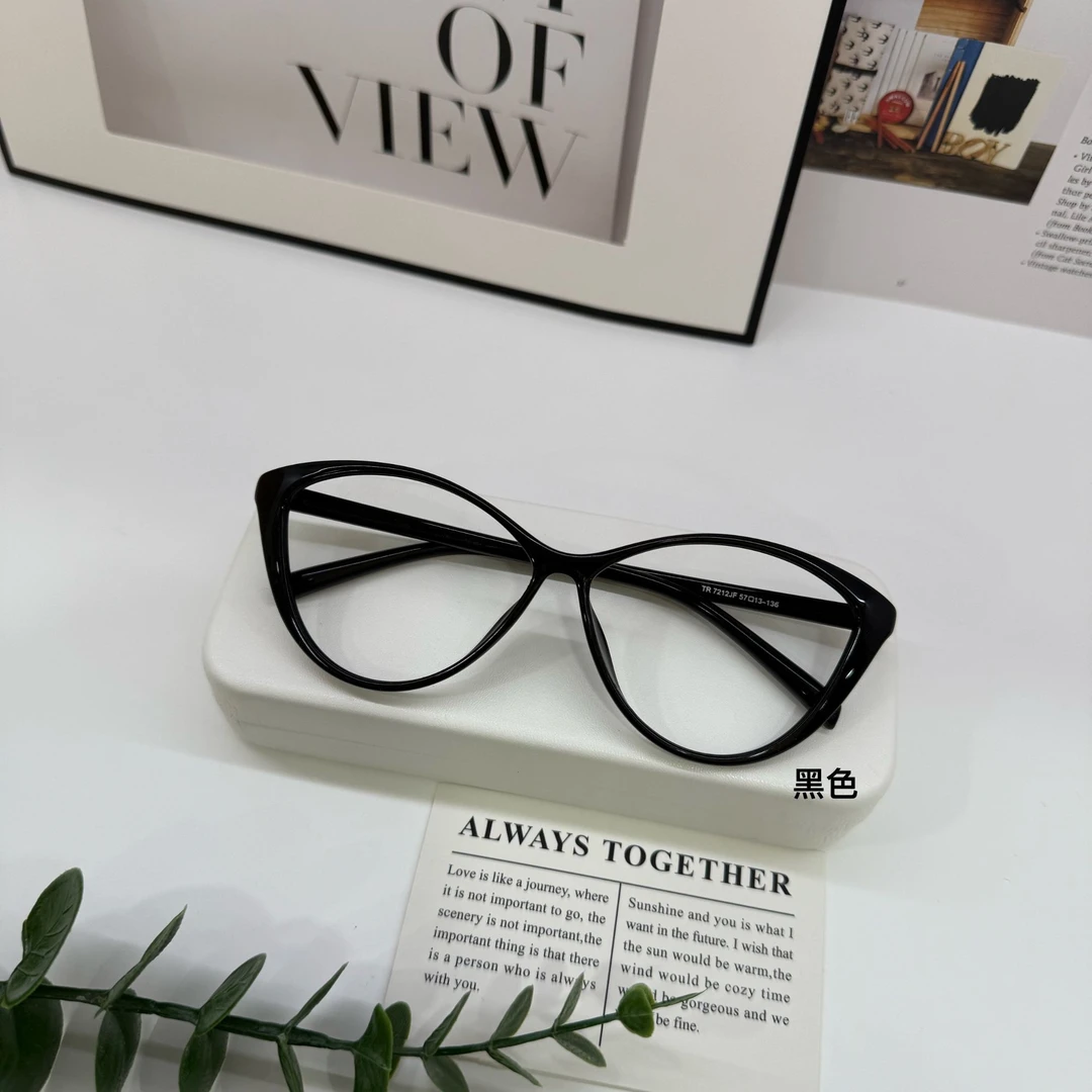 蝶形豹纹猫眼镜框防蓝光近视眼镜女通用素颜神器