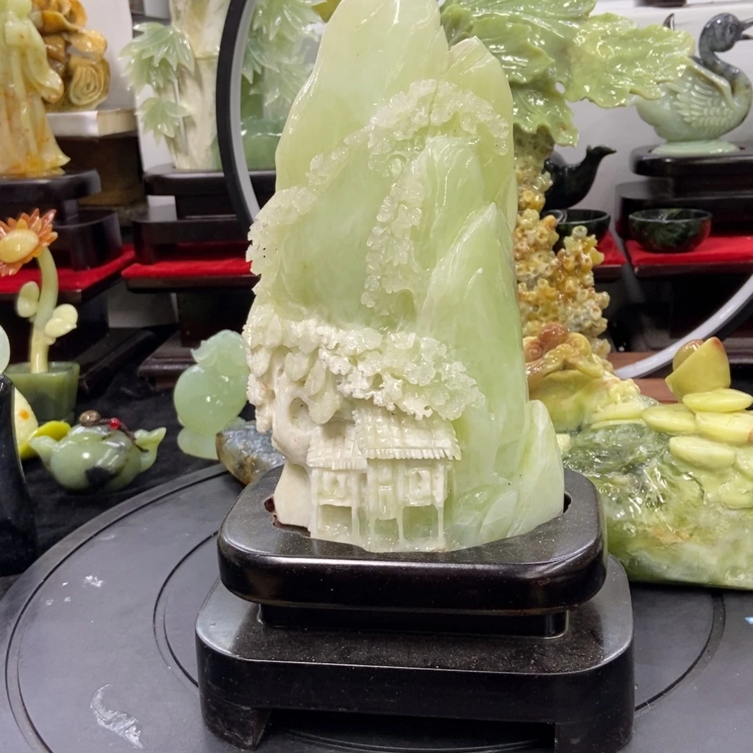 石材天然岫岩玉摆件