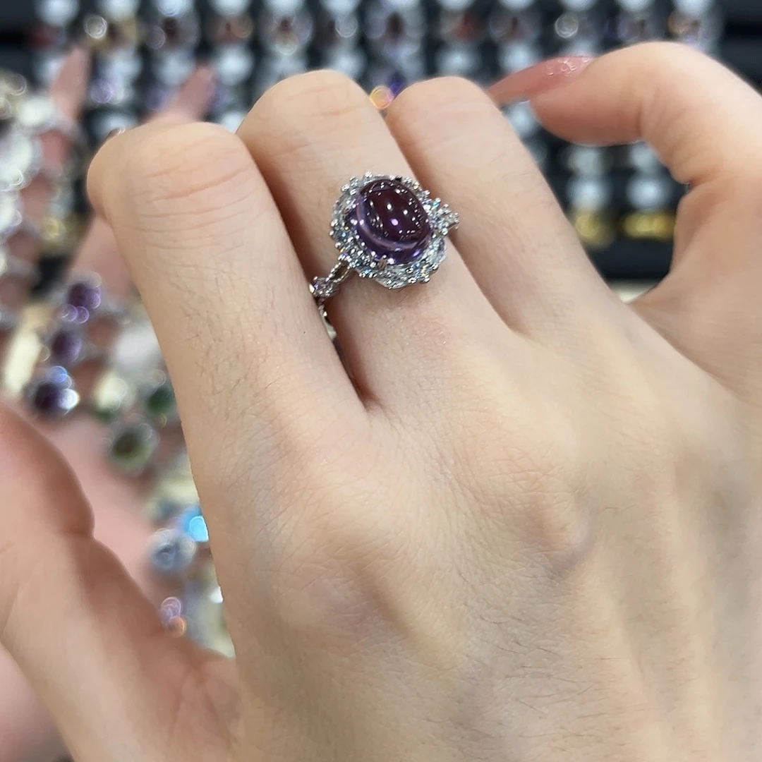 Y***i岫玉银S925镶嵌戒指