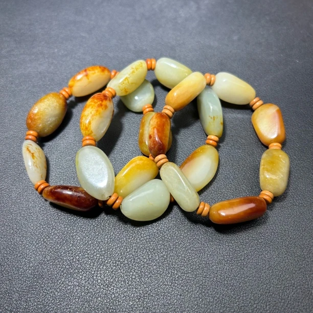 新疆和田玉 手串 大尺寸七颗 一物一证支持复检 拍一发一多样性发