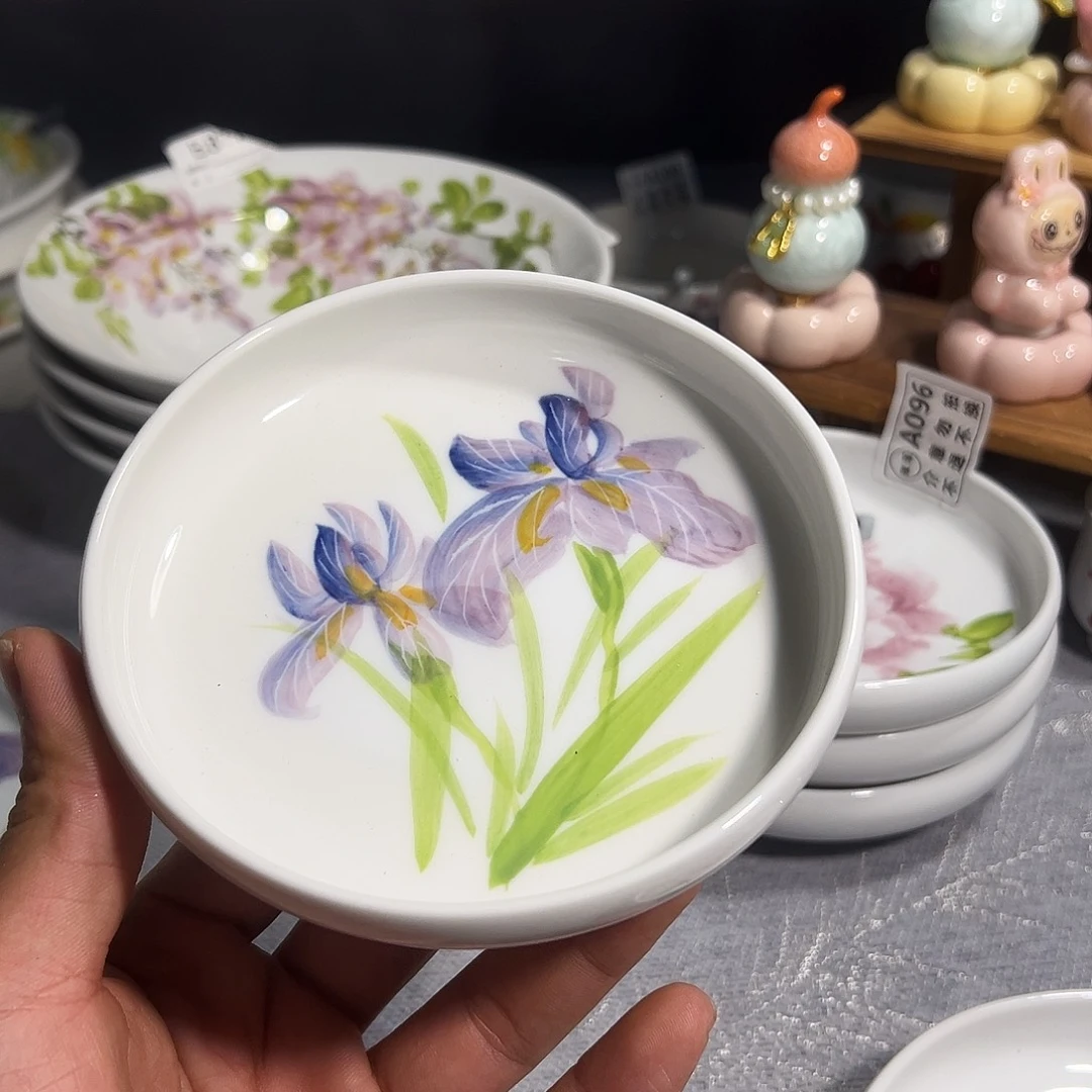 陶瓷景德镇手绘陶瓷5寸小圆碟