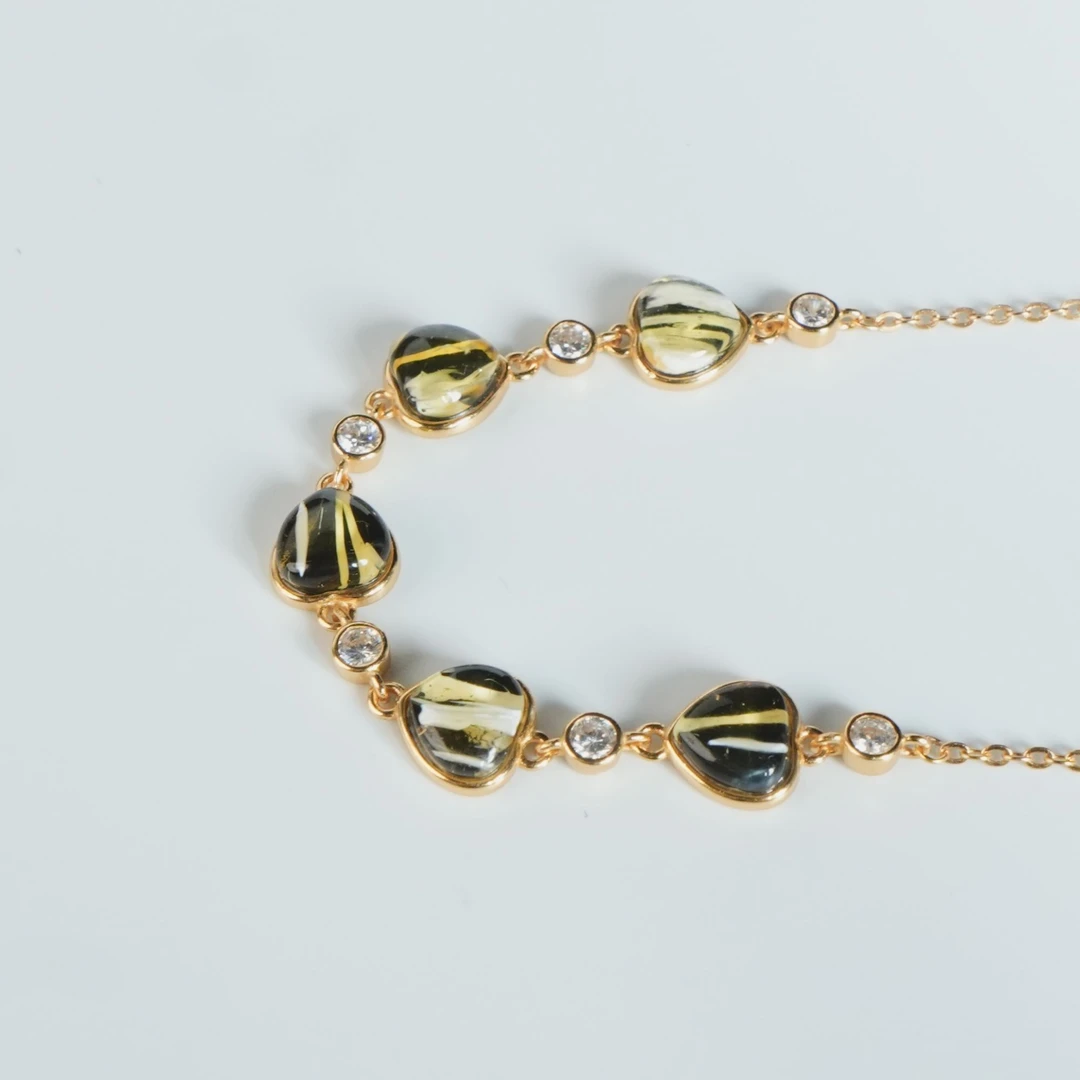 DY-M5818 S925银镶嵌蜜蜡拉丝手链 3.83g