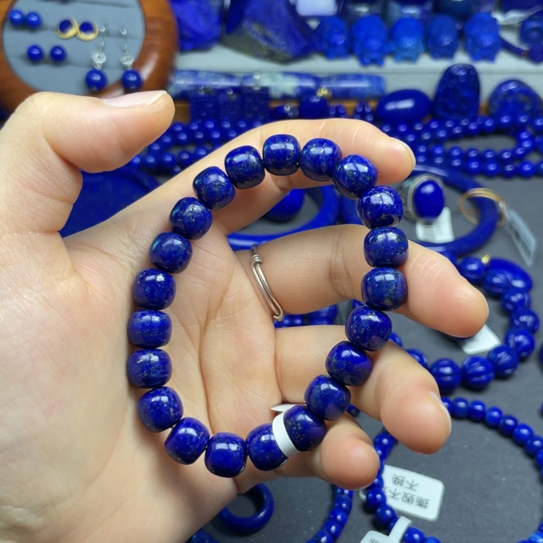 青金石未镶嵌老型手串10+