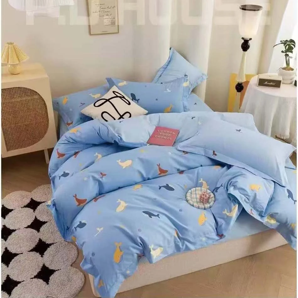 帛纳家纺高密度柔光棉纯棉床品（小鲸鱼）斜纹