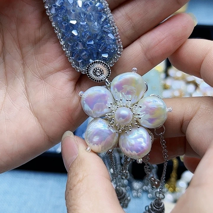 淡水珍珠耳饰银S925镶嵌