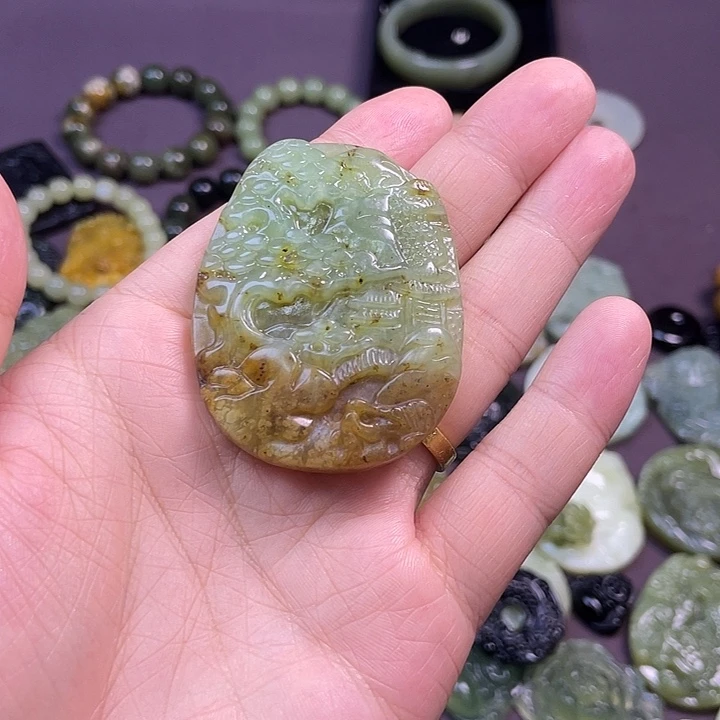 蛇纹石玉合金手链