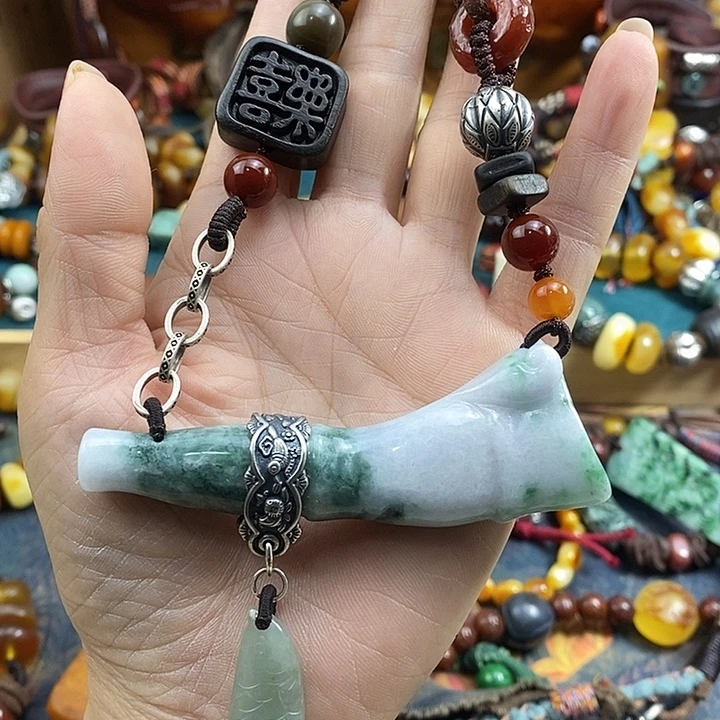 翡翠未镶嵌项链项链