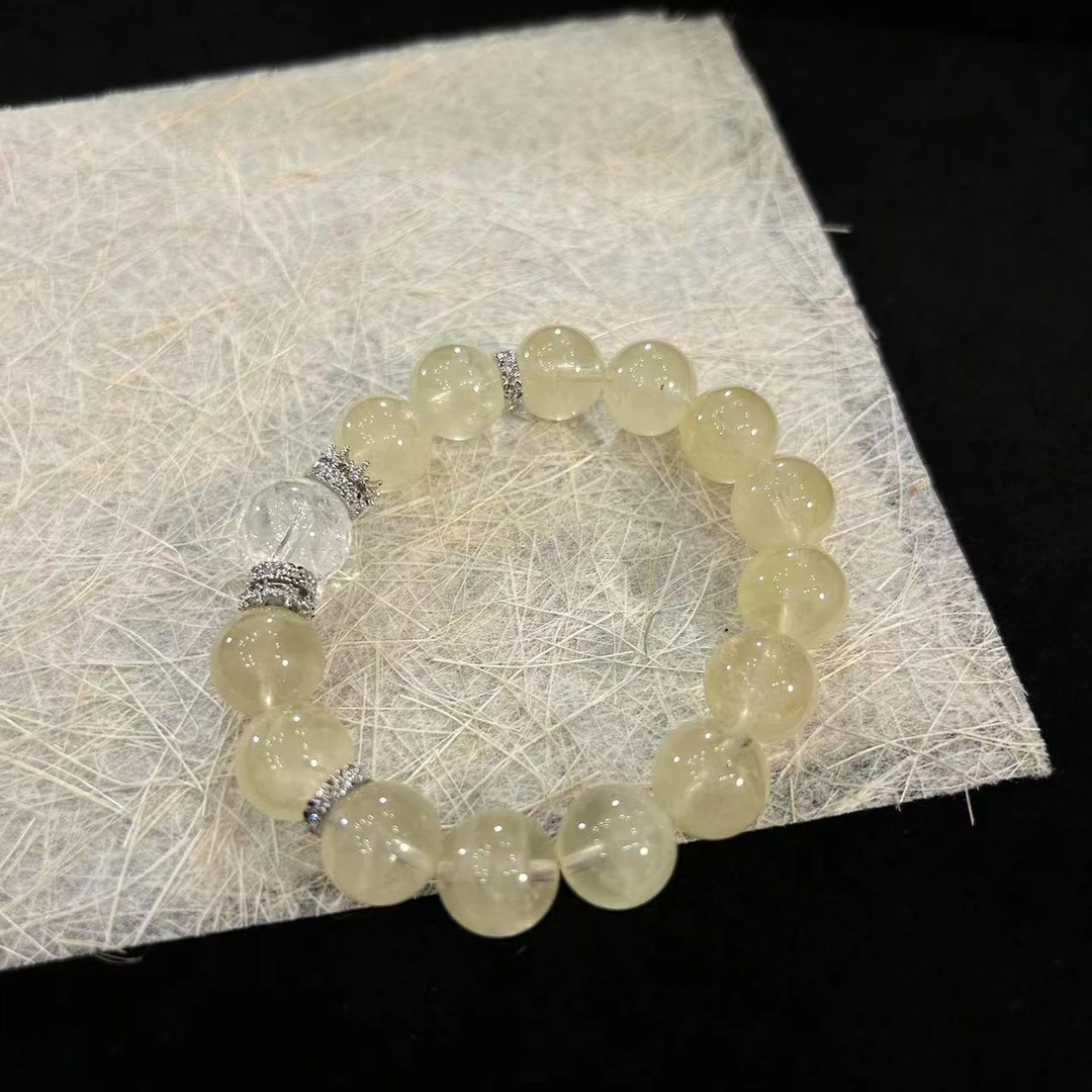 YIMI 天然水晶柠檬阿赛手链x1474（12毫米）