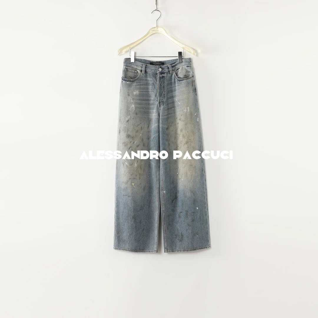 AP洛哥52011NK【油漆裤/限量黑标】土耳其进口棉 手工擦色牛仔长裤