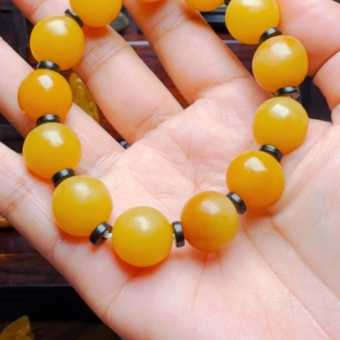 寿山石其他水*道原石手串