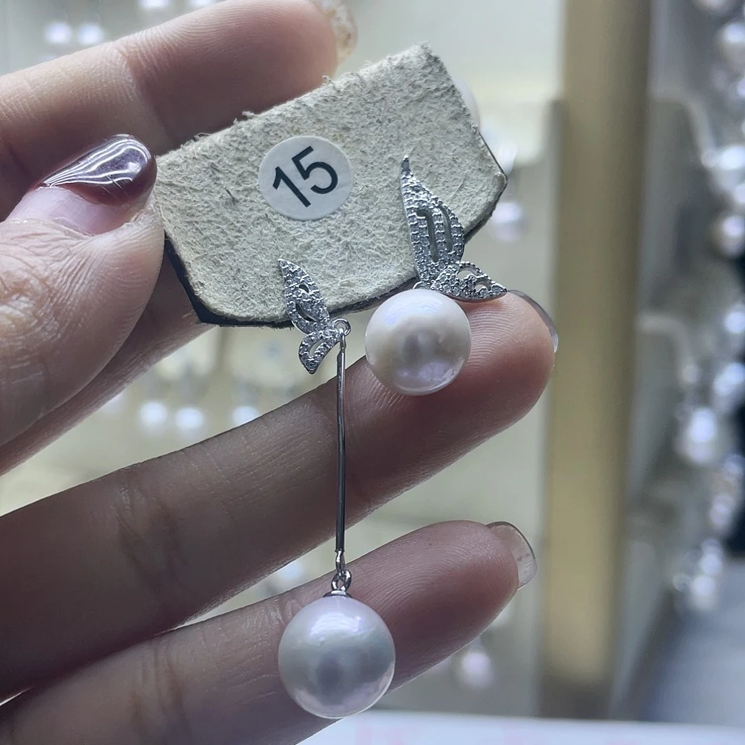 淡水珍珠耳饰银S925镶嵌