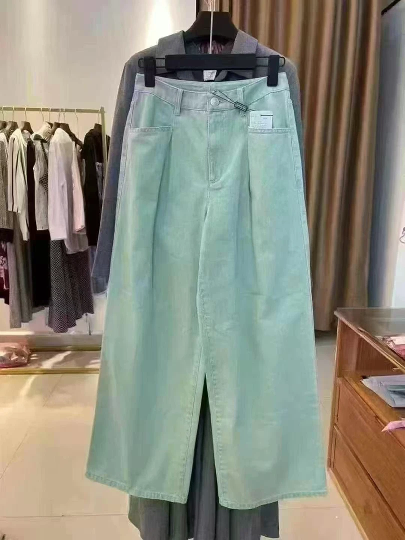 No退换 1100250 高腰老爹款直筒牛仔裤