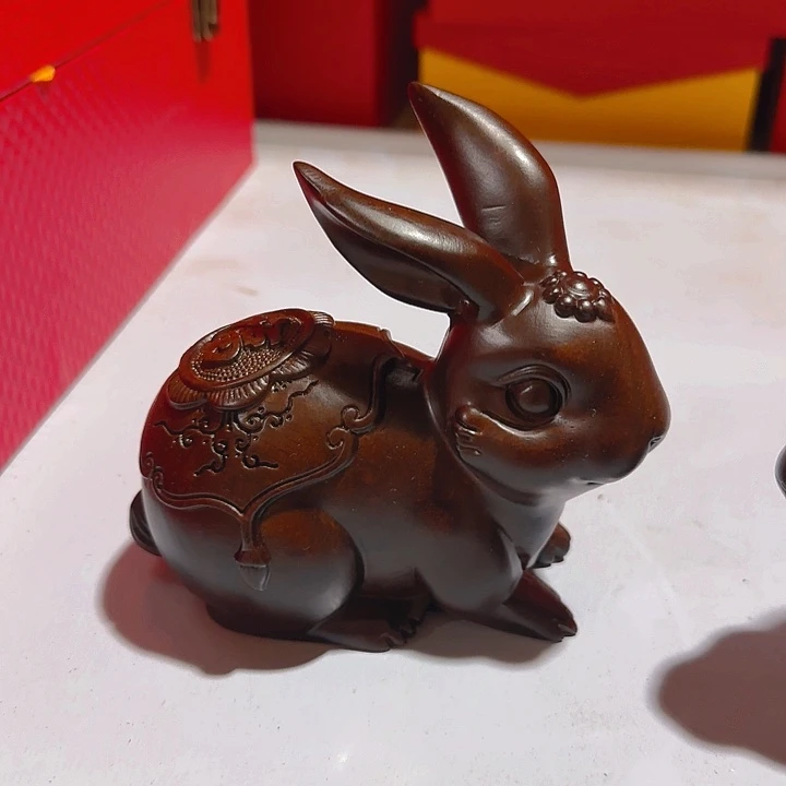 木黑檀木14福财兔一只