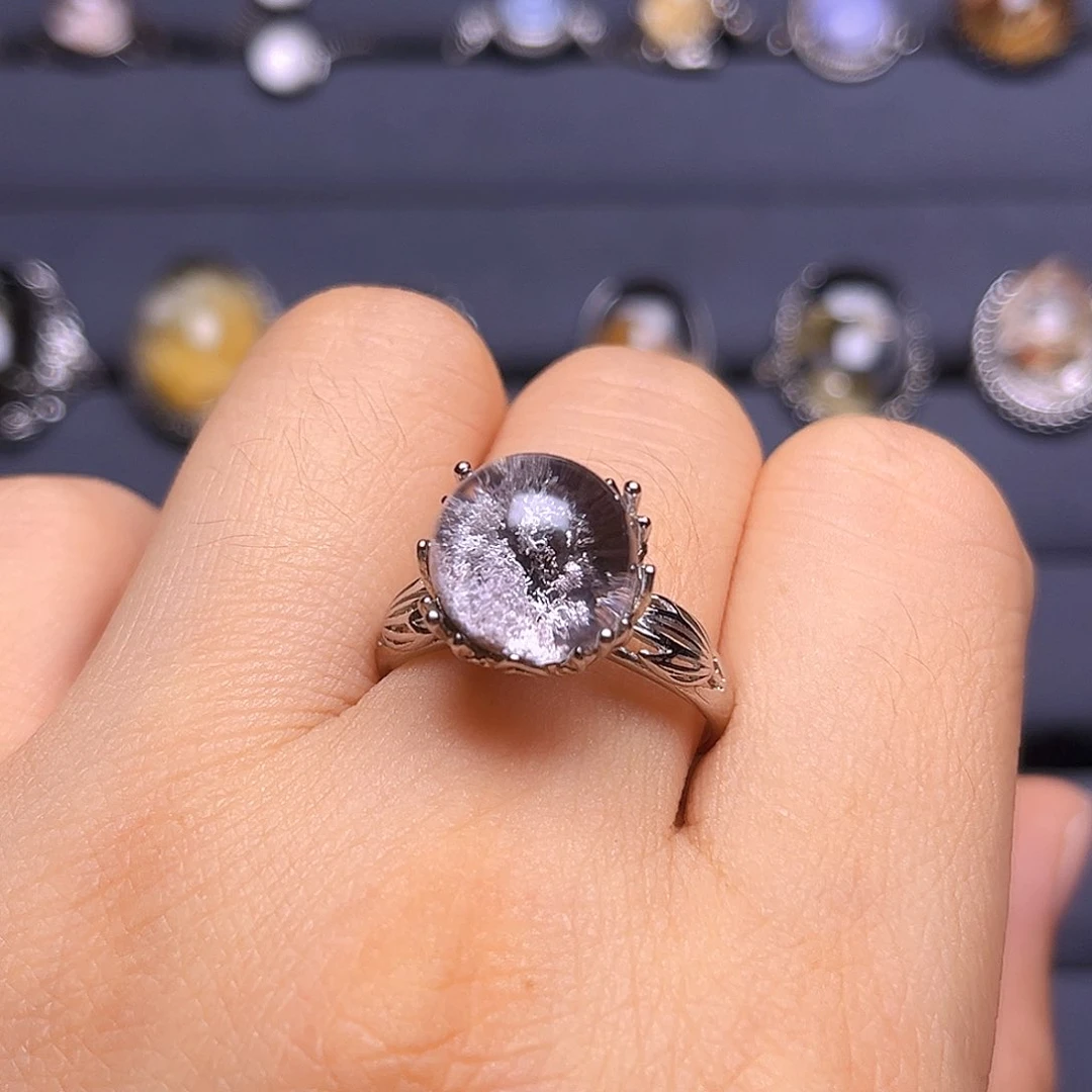 水晶戒指银S925镶嵌用****0天然