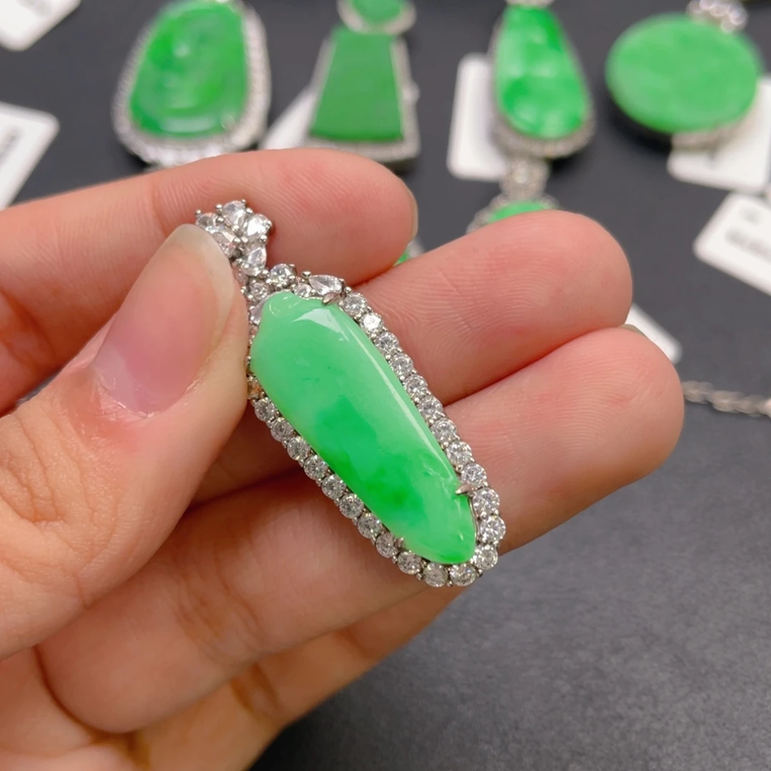 翡翠银S925镶嵌颈饰