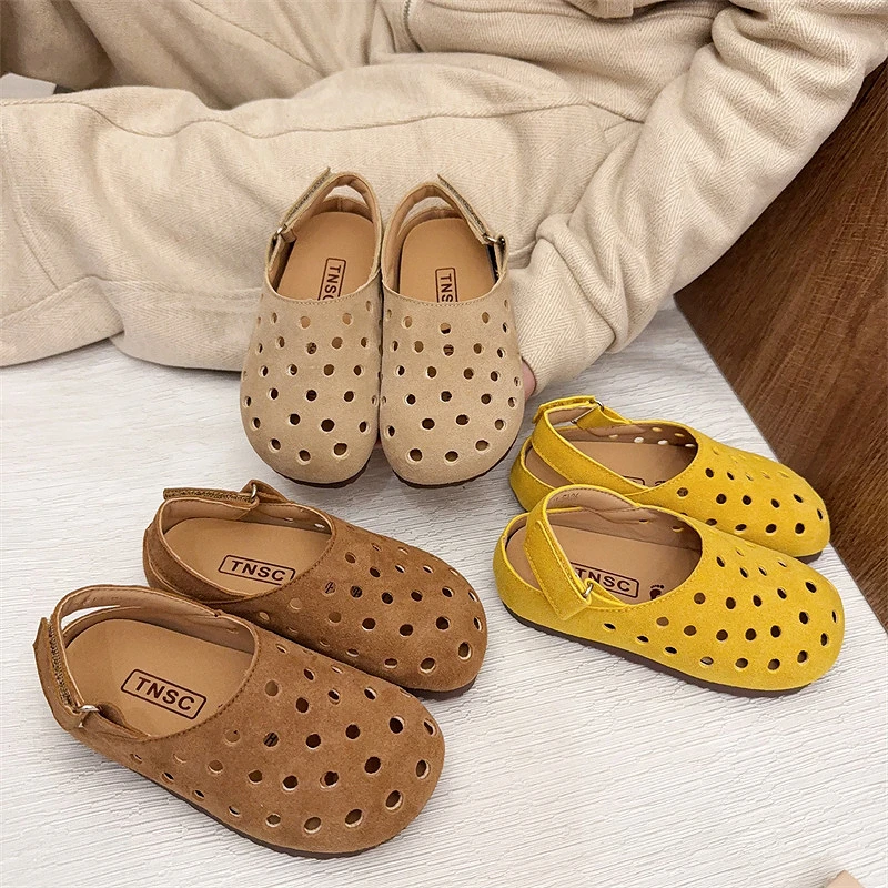 2025夏季新款儿童凉鞋女童包头沙滩鞋韩版时尚百搭男童透气洞洞鞋