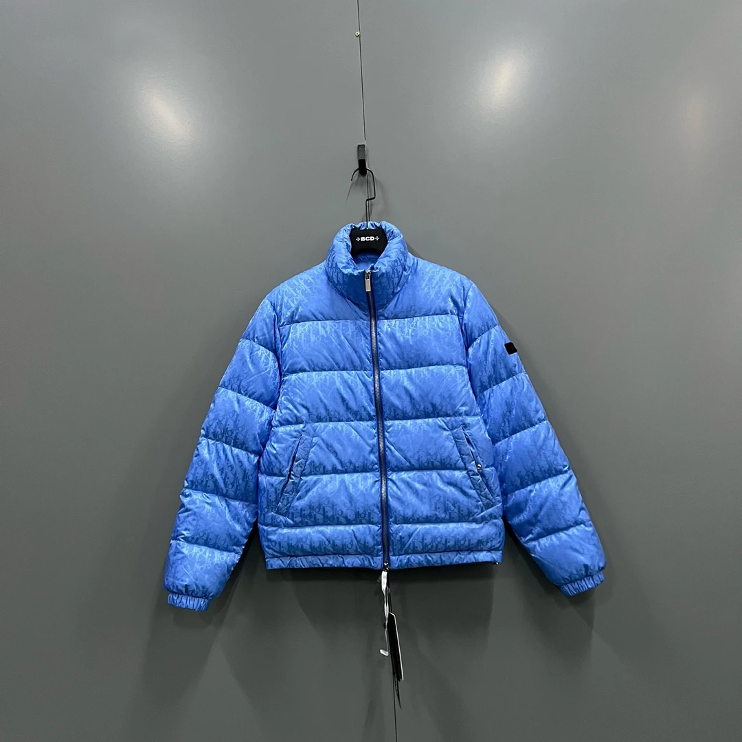95新 DIOR/迪奥 tt3 蓝色老花满印羽绒服 44码 017718