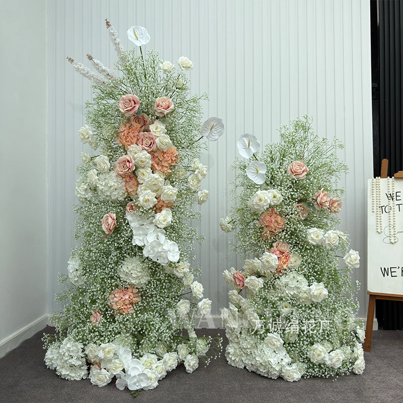 【蛋糕塔】婚庆仿真花艺布置花柱户外草坪舞台装饰商场橱窗布景道具