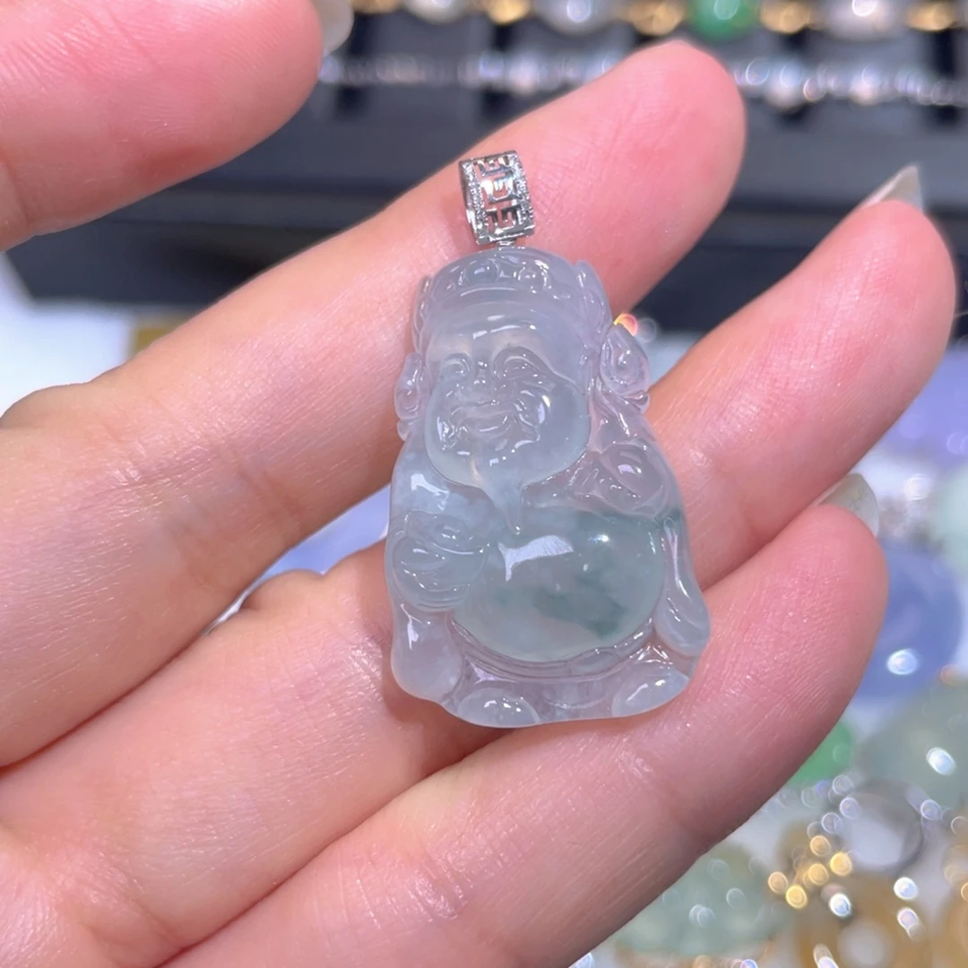 颈饰18K金镶嵌翡翠翡翠