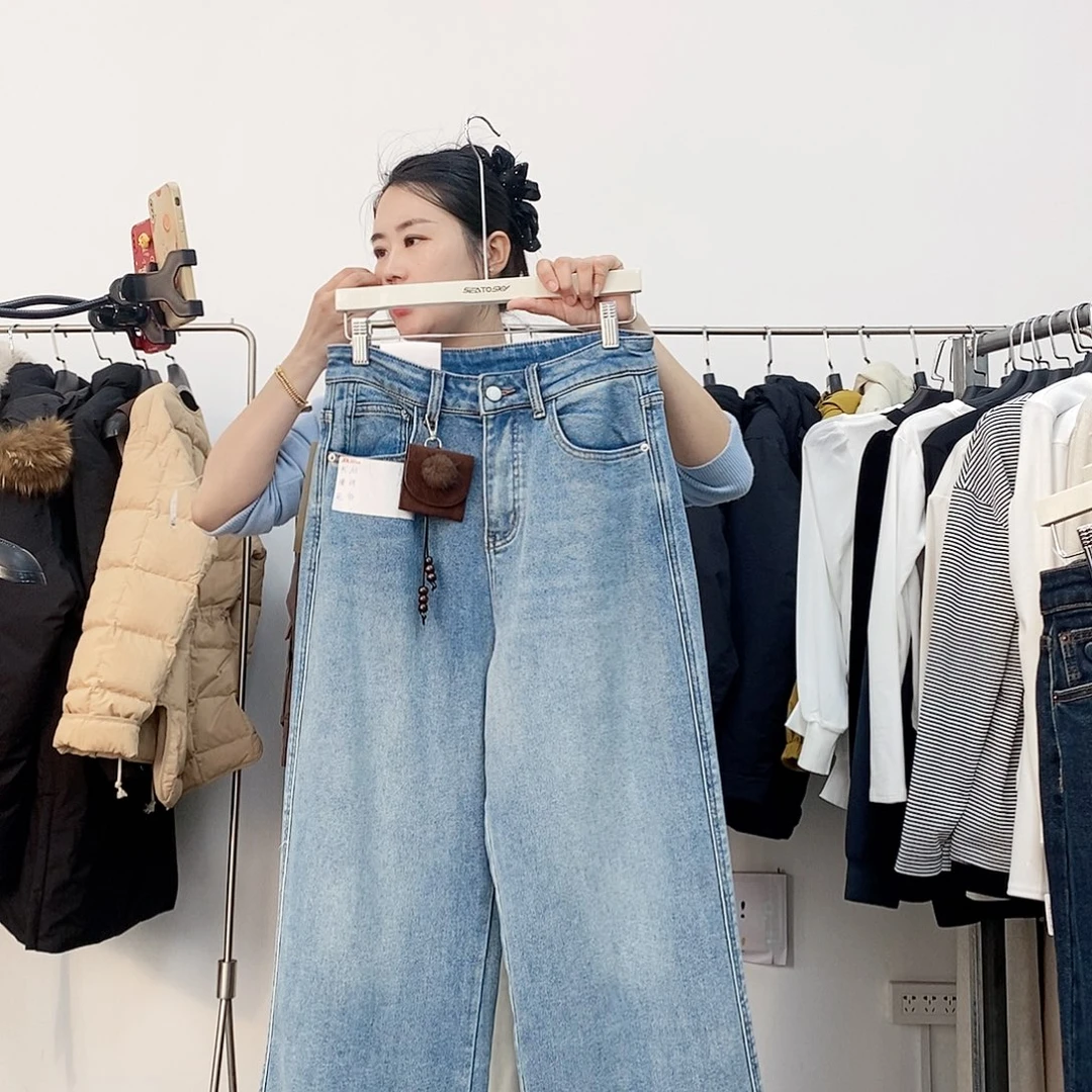 6052。110斤以内牛仔裤加绒