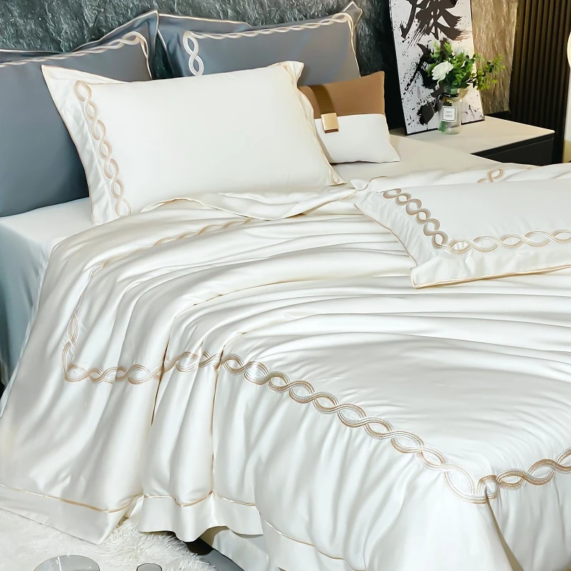 慧媄居年货节清仓-120支长绒棉八枚缎重工刺绣床单床笠四件套