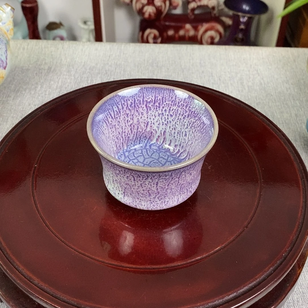 杯钧瓷主人杯马蹄杯高温窑变