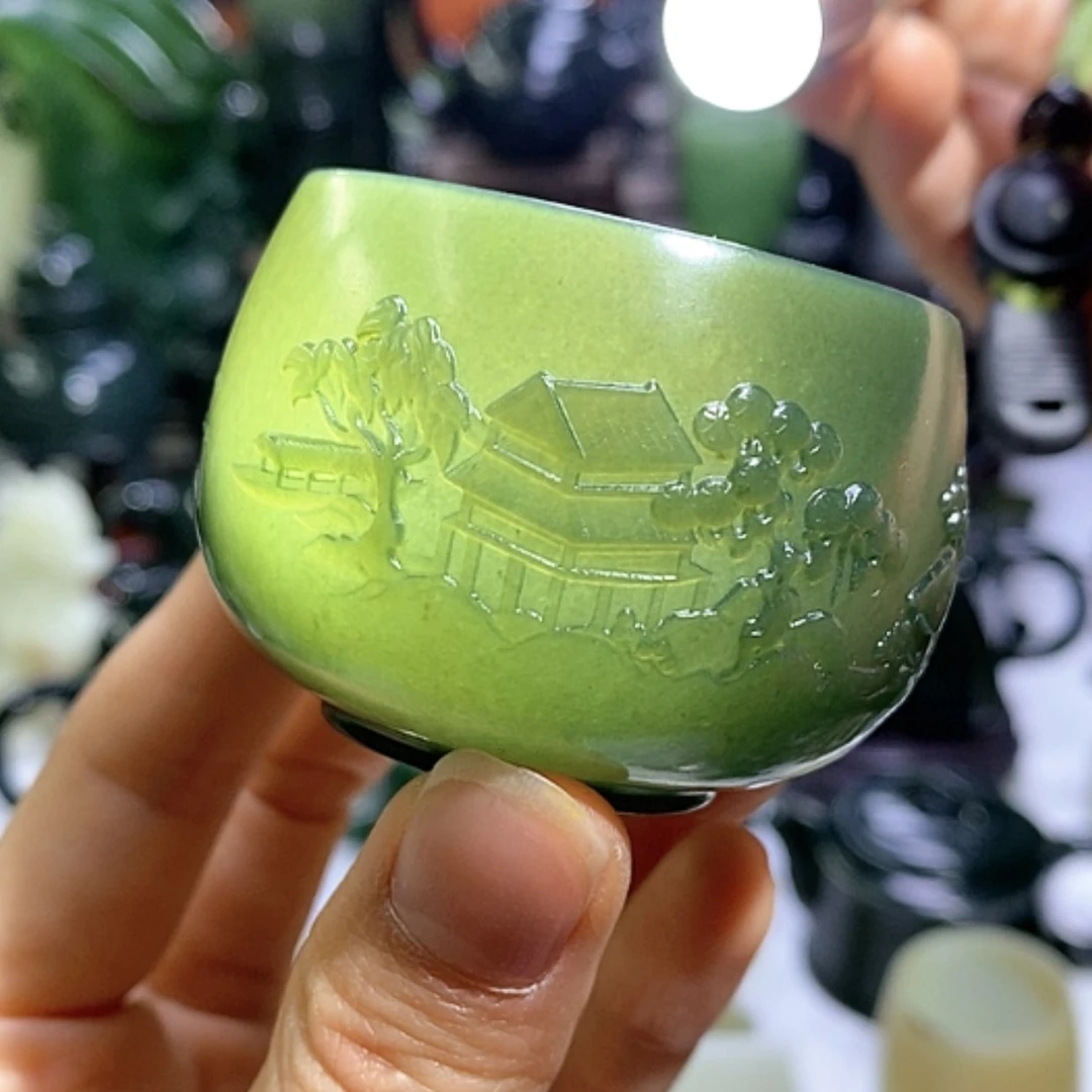 【闪购商品】和田玉摆件未镶嵌山水杯