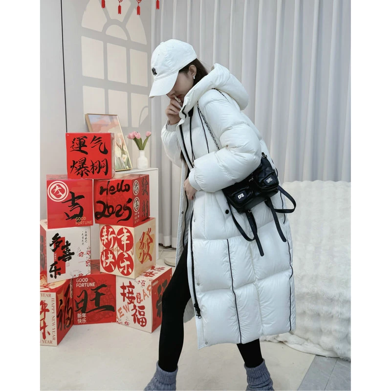 【三只鹅】长款鹅绒服时尚羽绒服超好看