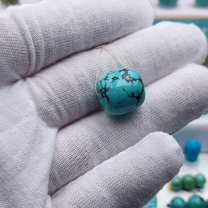 未镶嵌绿松石珠宝奇石13.8mm