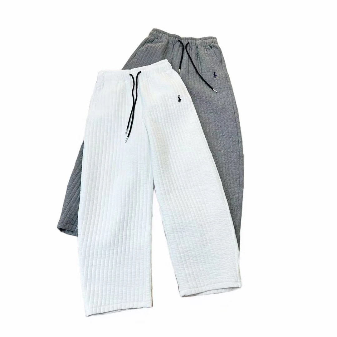 【秀秀新品 】松紧腰宽松休闲压褶棉卫裤