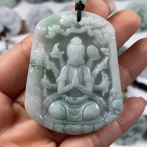 翡翠颈饰未镶嵌千手观音福利