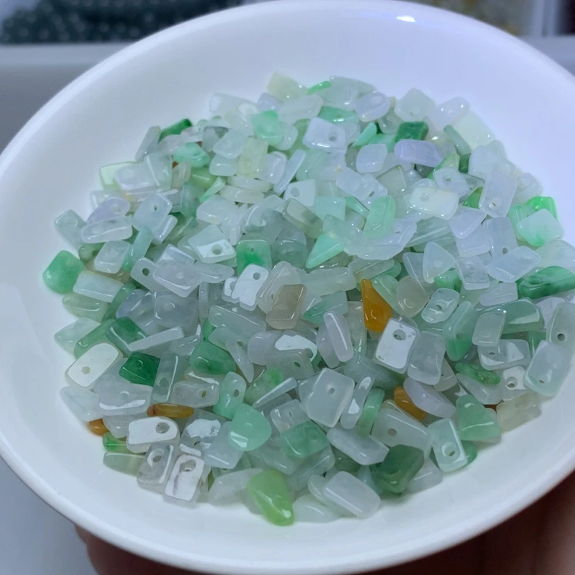 【闪购商品】未镶嵌手链翡翠冰三彩碎碎石50颗