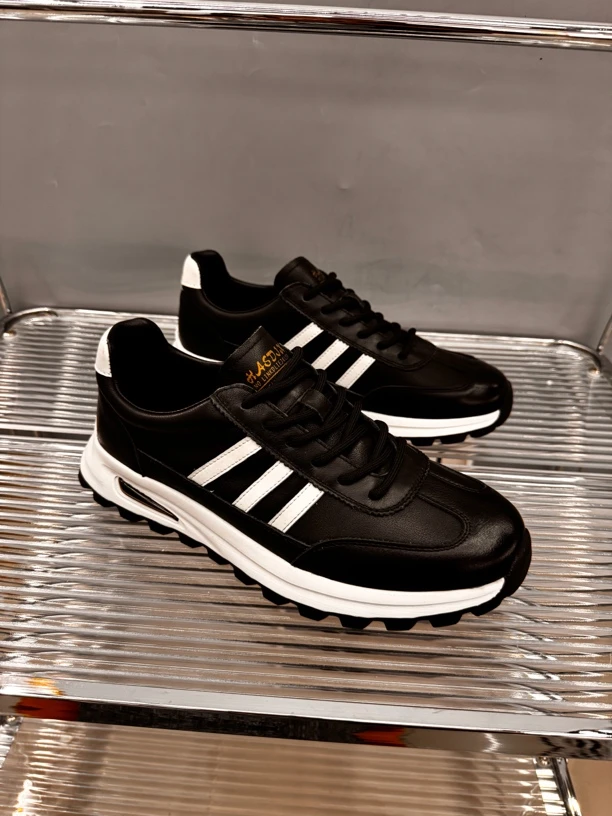 新款男鞋头层牛皮潮鞋时尚百搭休闲板鞋厚底增高运动鞋真皮旅游鞋