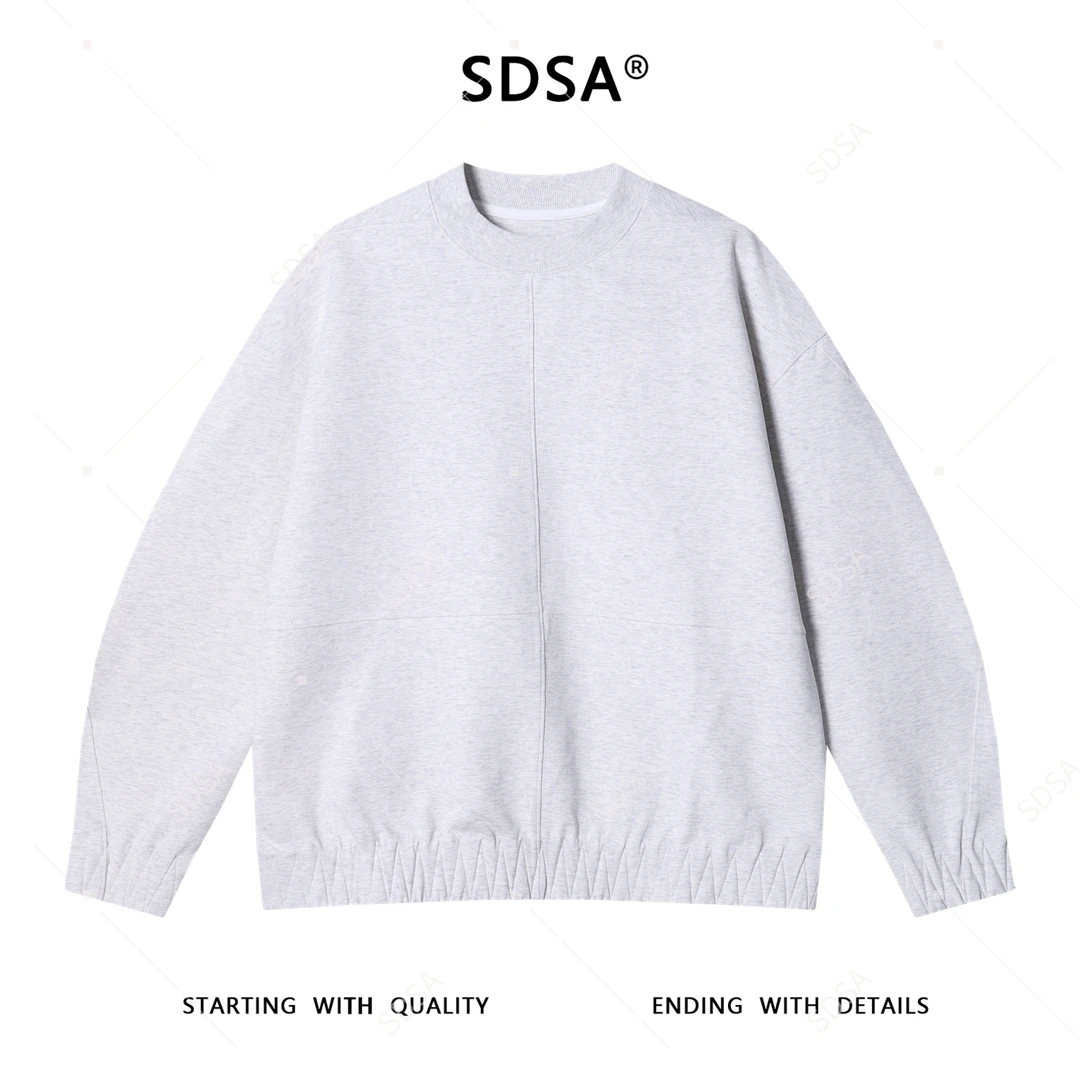 SDSA男士秋冬新款痞帅男装韩版简约压线圆领卫衣情侣百搭套头上衣
