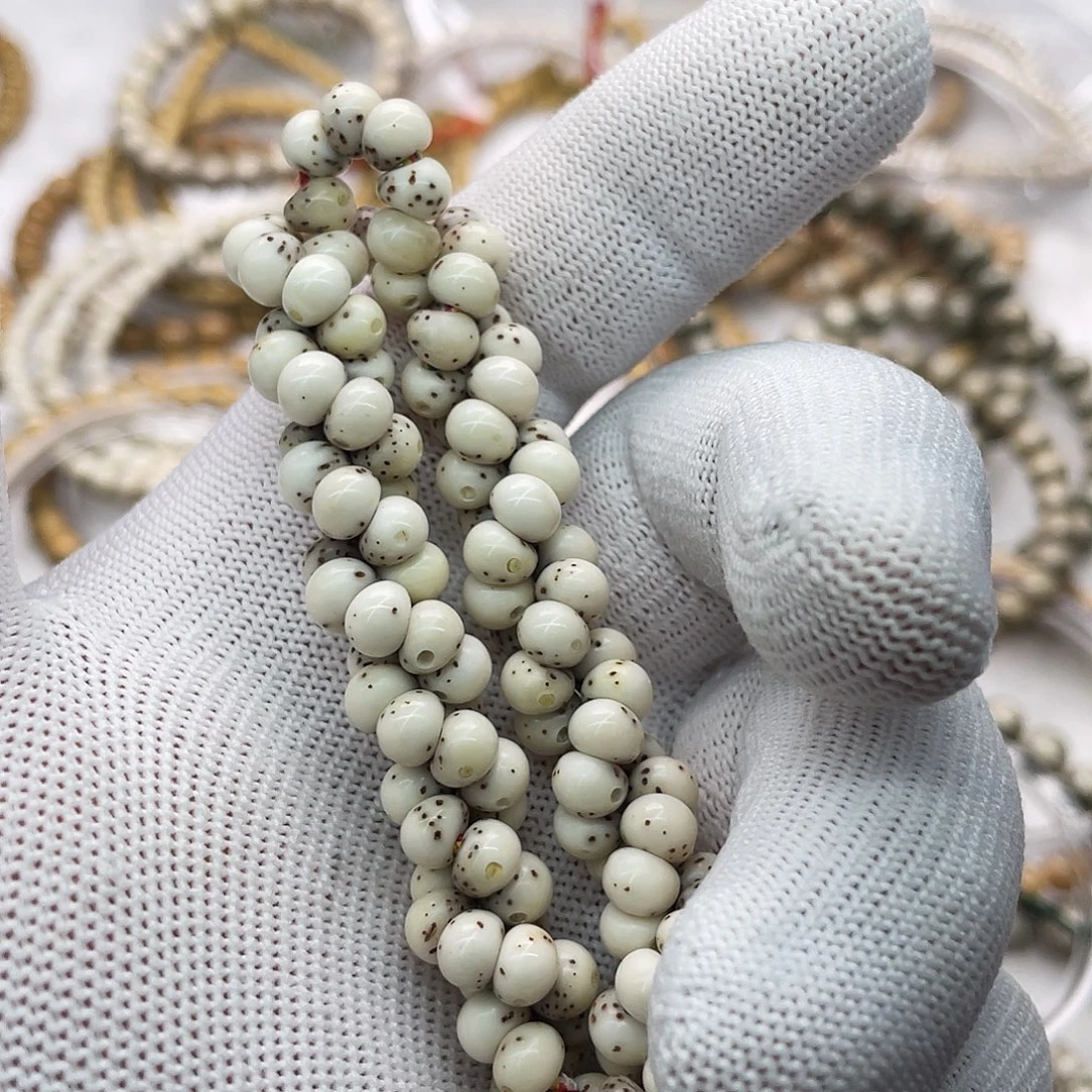 手串星月菩提白石玉卡6蒜瓣大肠108