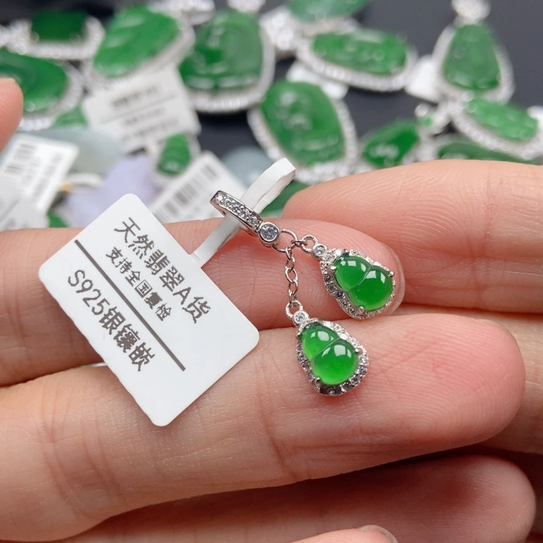 翡翠银S925镶嵌颈饰